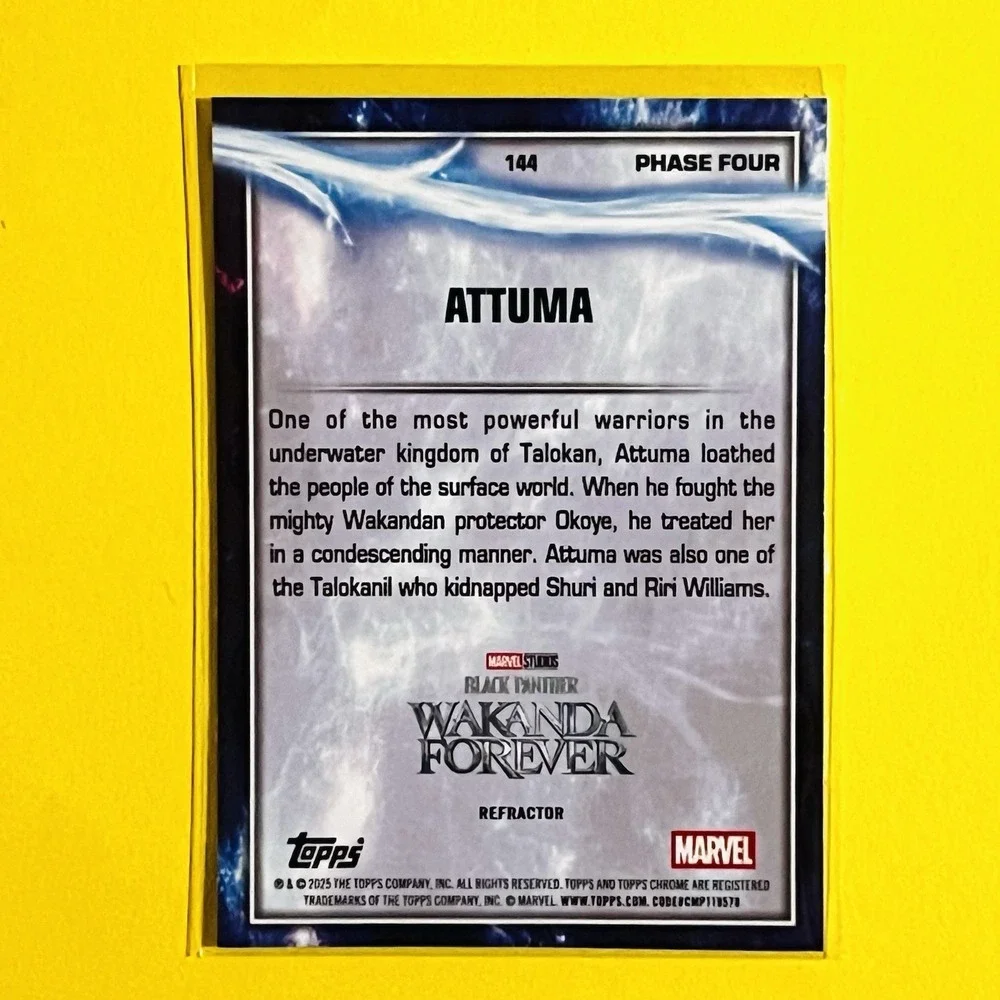 2025 Topps‎ Chrome Marvel Studios Attuma #144 Refractor Wakanda Forever